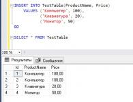 SQL запрос INSERT INTO — наполнить базу данных информацией Демо-версия базы данных